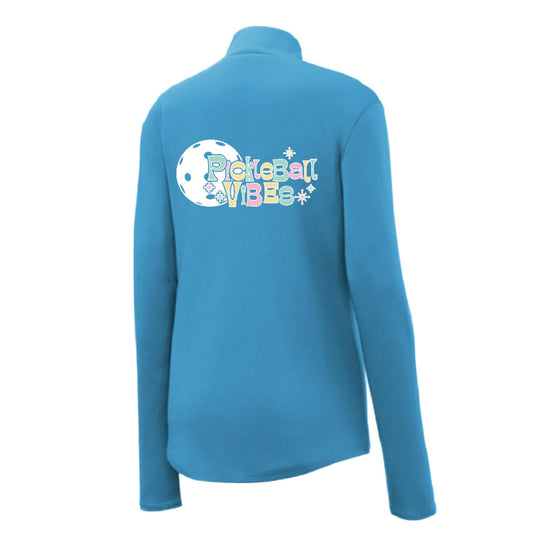 Pickleball Vibes | Women's 1/4 Zip Pickleball Performance Pullover Shirt | 100% Polyester
