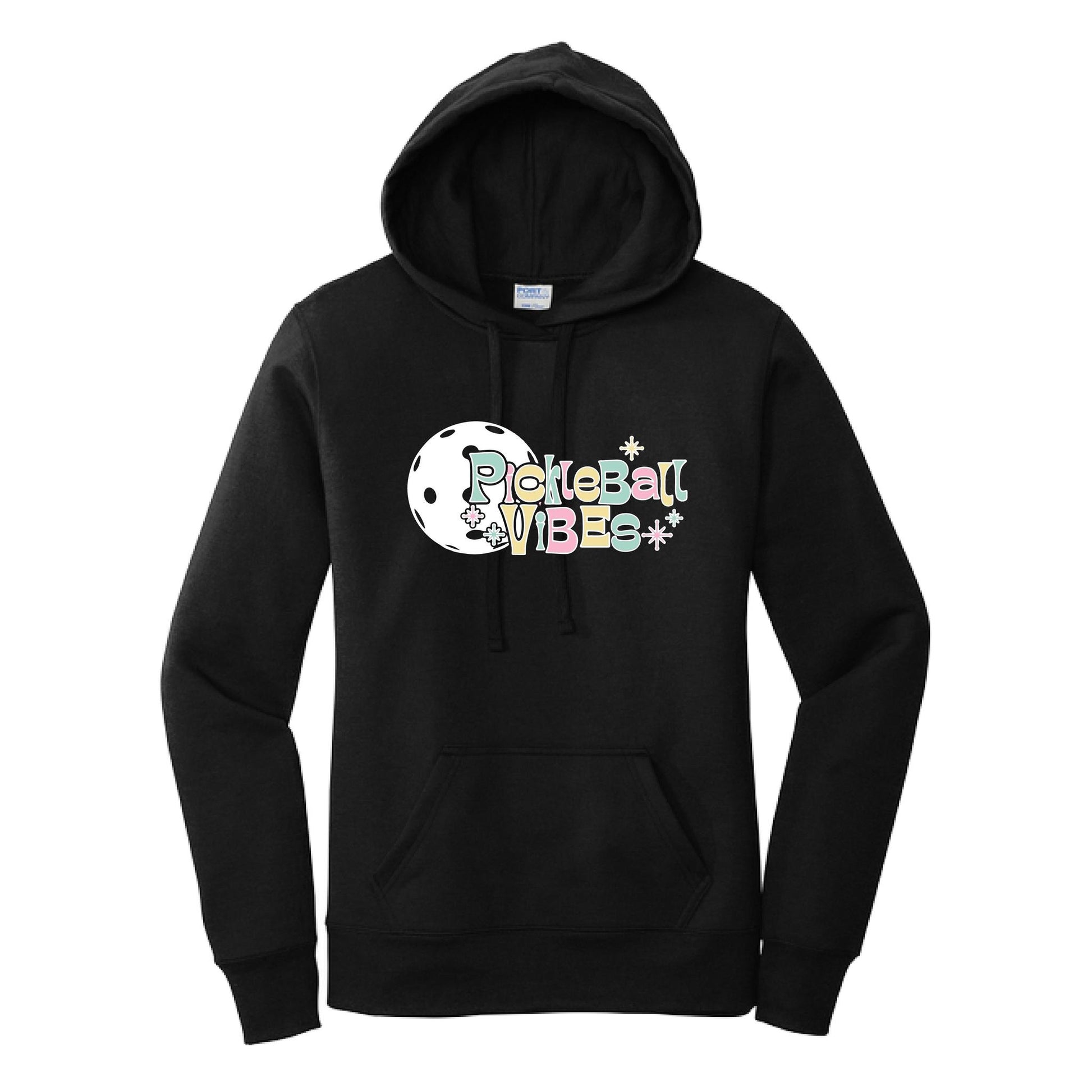 Pickleball Vibes | Women’s Fitted Hoodie Pickleball Sweatshirt | 50% Cotton 50% Poly Fleece