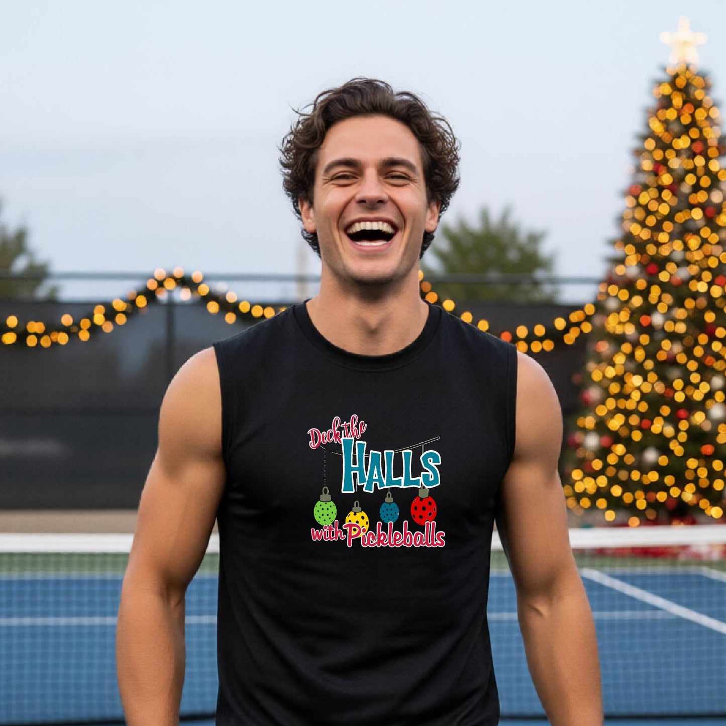 Men’s Christmas Pickleball Shirt – Holiday Pickleball Athletic Shirts & Gift for Players Long-Sleeve