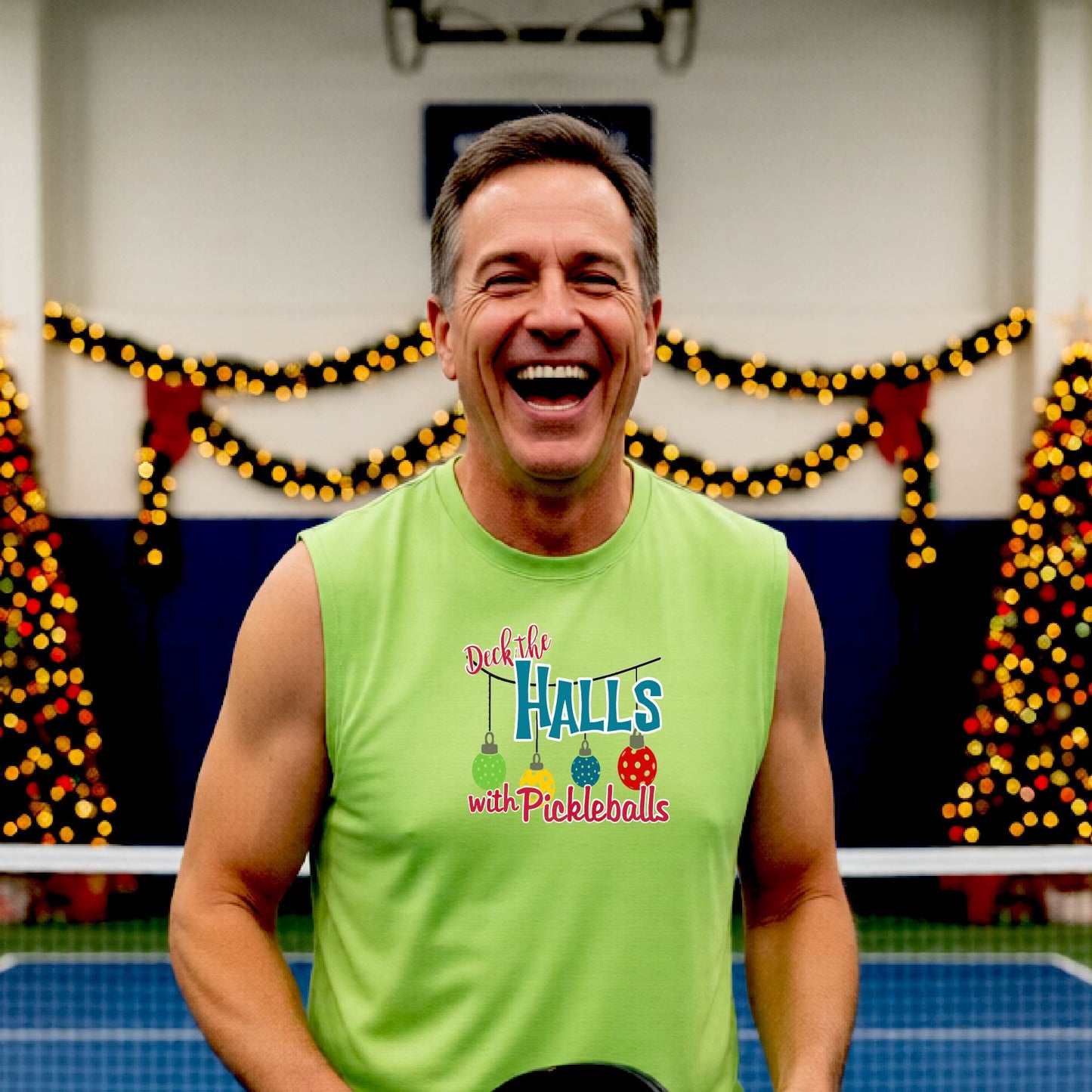 Men’s Christmas Pickleball Shirt – Holiday Pickleball Athletic Shirts & Gift for Players Long-Sleeve