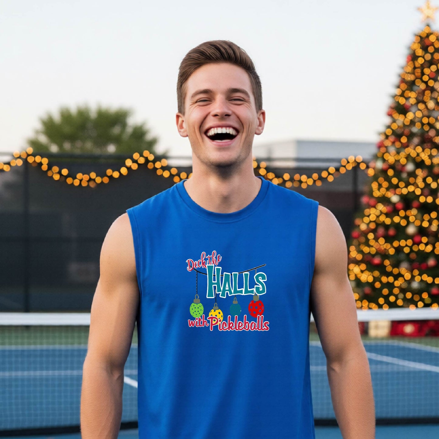 Men’s Christmas Pickleball Shirt – Holiday Pickleball Athletic Shirts & Gift for Players Long-Sleeve