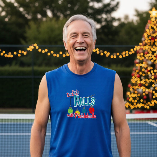 Men’s Christmas Pickleball Shirt – Holiday Pickleball Athletic Tee & Christmas Gift Sleeveless