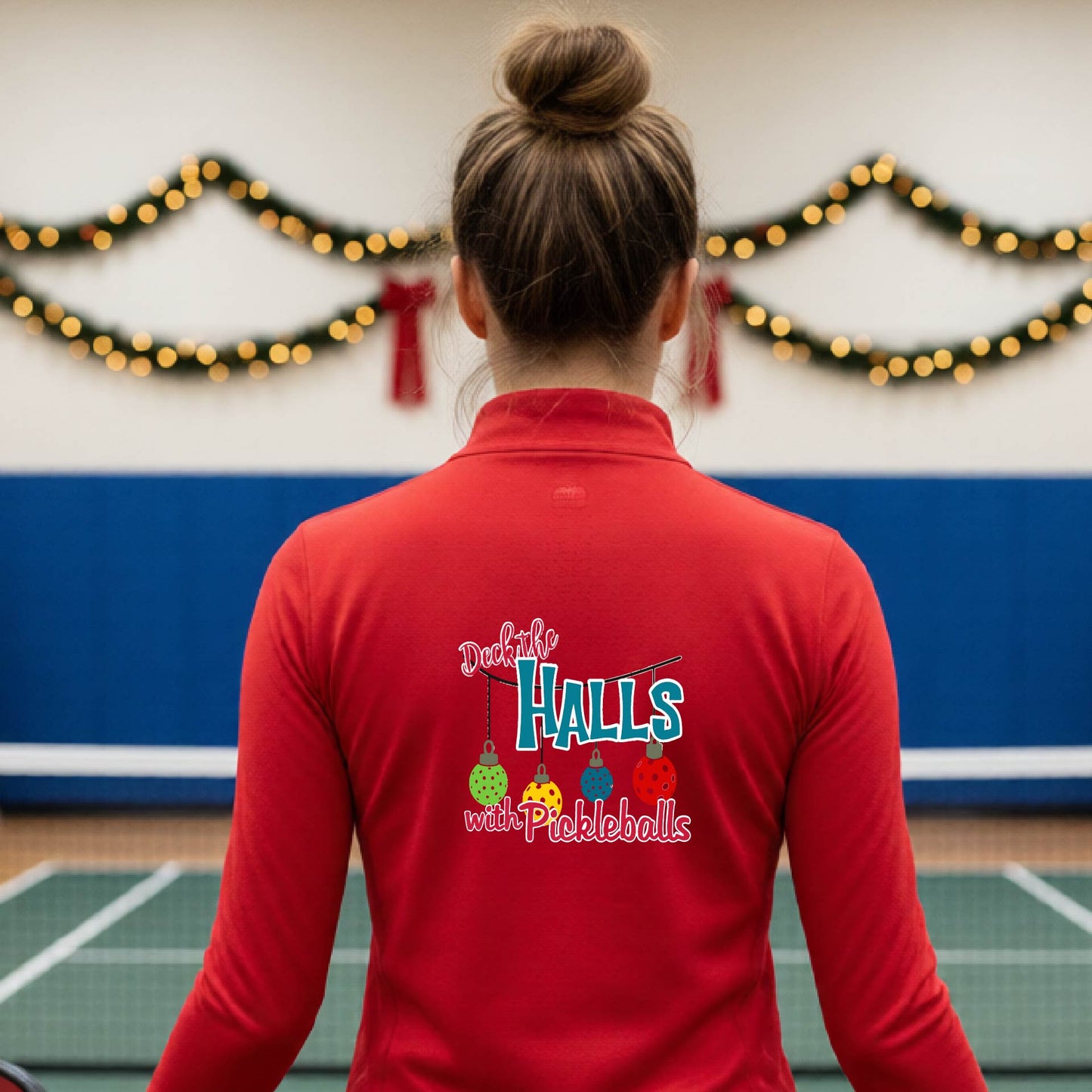 Women’s Christmas Pickleball Quarter Zip – Holiday Pullover Shirt & Gift for Pickleball Players