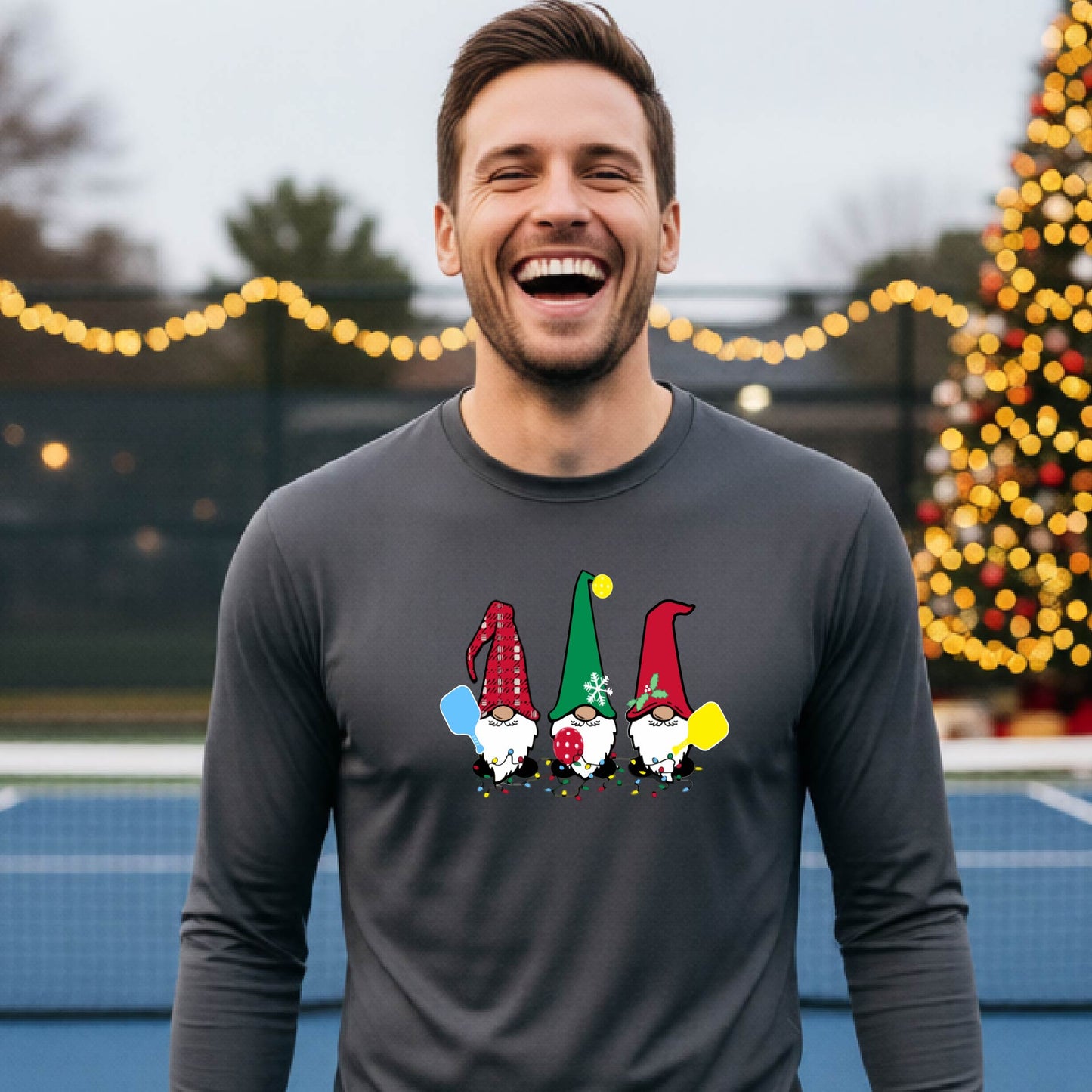 Men’s Christmas Pickleball Shirt – Holiday Pickleball Athletic Tee & Christmas Gift Long-Sleeve