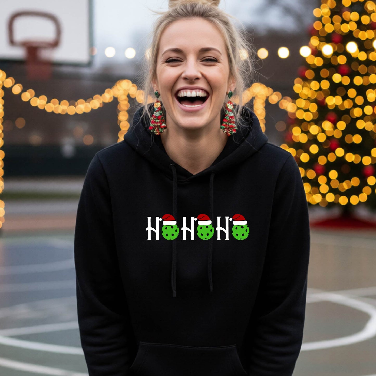 Women’s Holiday Pickleball Hoodie – Christmas Pickleball Sweatshirt & Festive Gift