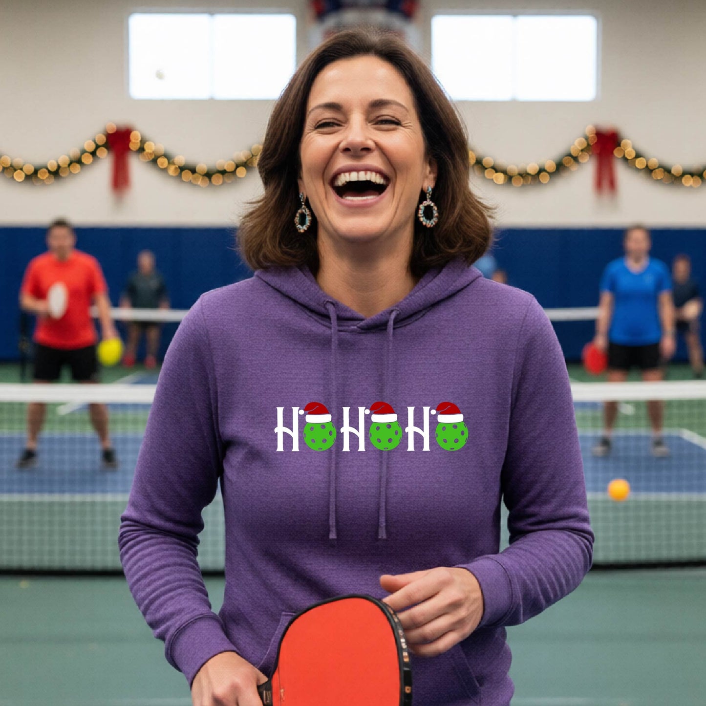 Women’s Holiday Pickleball Hoodie – Christmas Pickleball Sweatshirt & Festive Gift