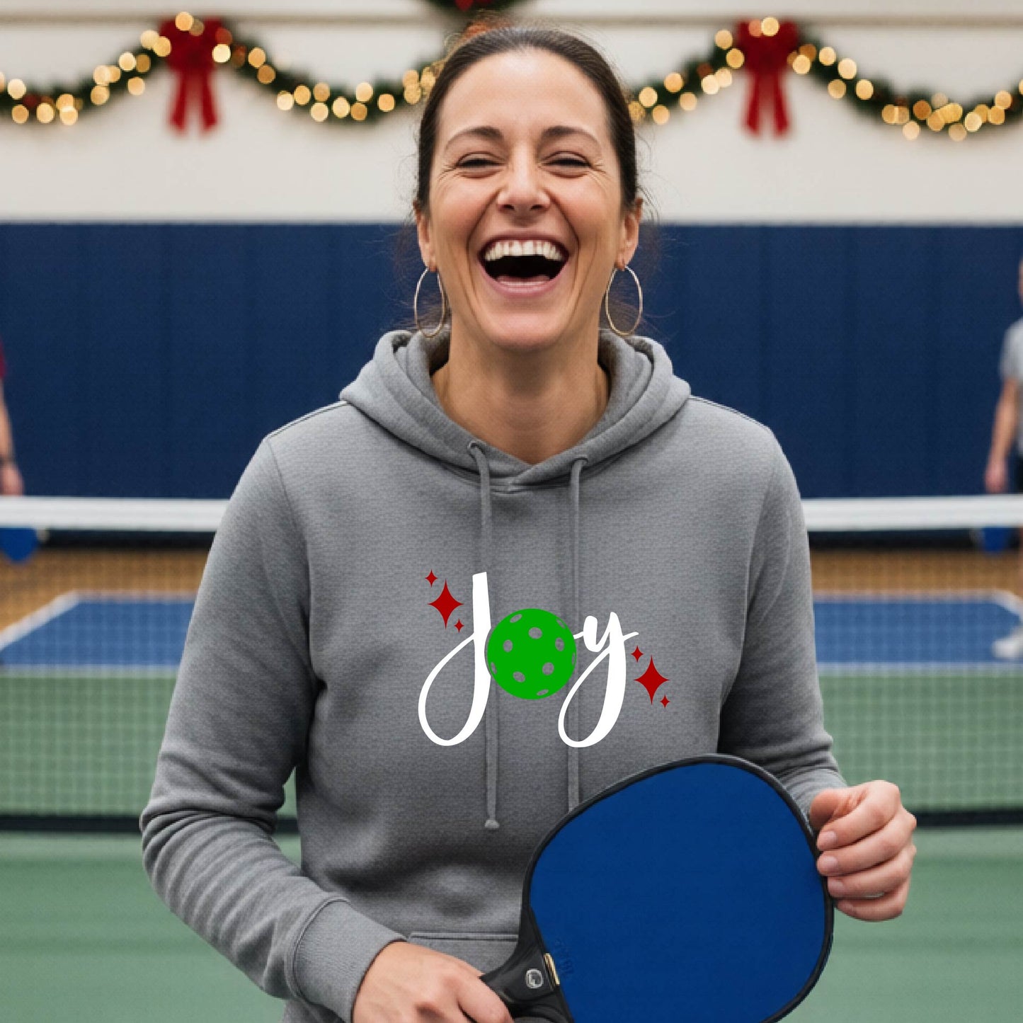 Women’s Christmas Pickleball Fitted Hoodie – Festive Holiday Pickleball Sweatshirt for Players