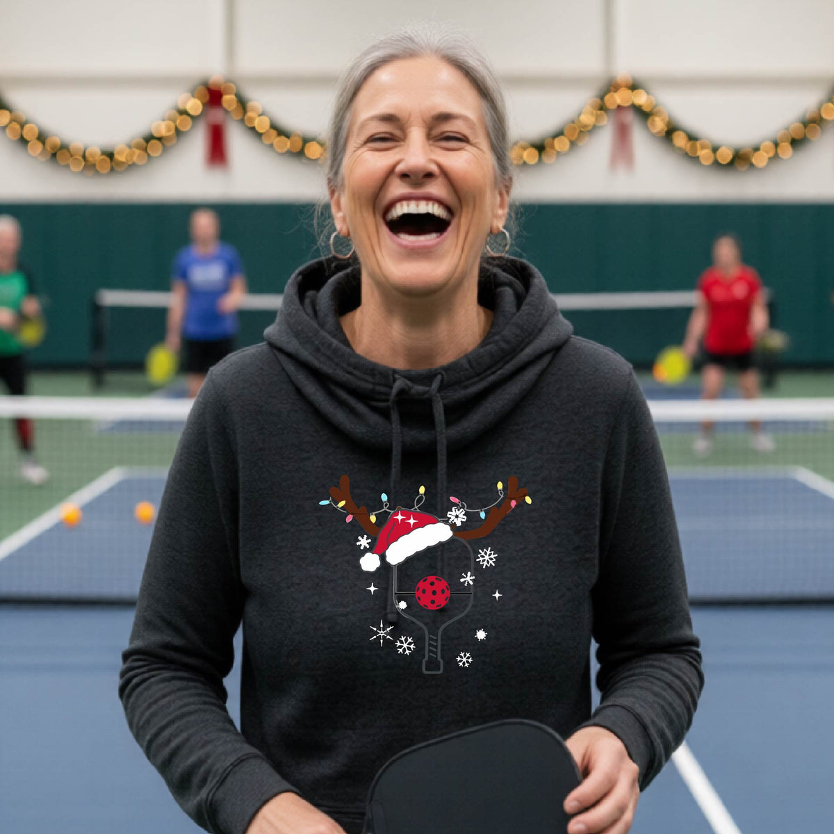 Women’s Holiday Pickleball Hoodie – Christmas Pickleball Sweatshirt & Festive Gift