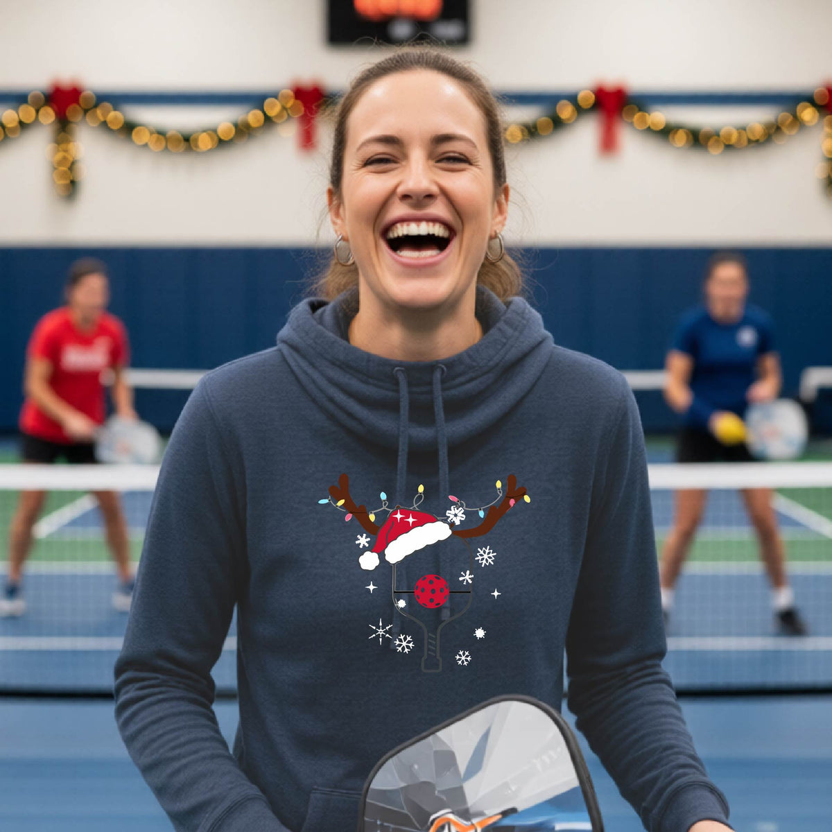 Women’s Holiday Pickleball Hoodie – Christmas Pickleball Sweatshirt & Festive Gift