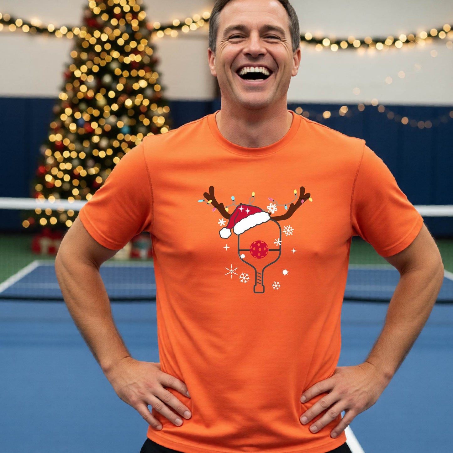 Men’s Christmas Sleeveless Pickleball Shirt – Holiday Pickleball Tank & Gift for Players Short-Sleeve