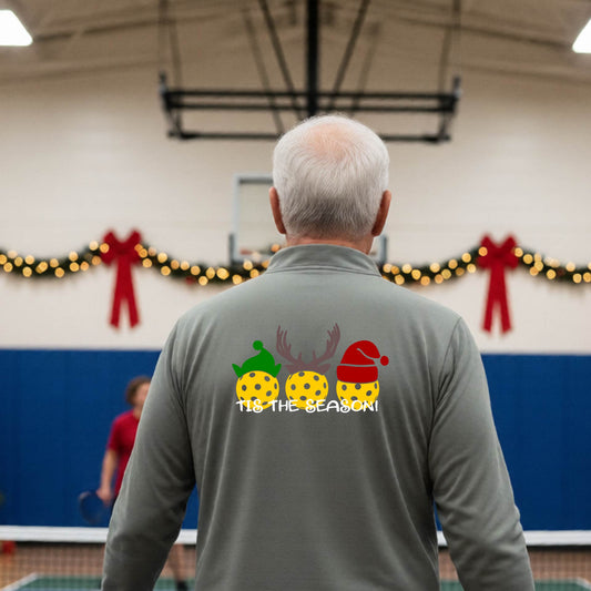 Men’s Christmas Pickleball Quarter Zip – Holiday Pullover Shirt & Gift for Pickleball Players