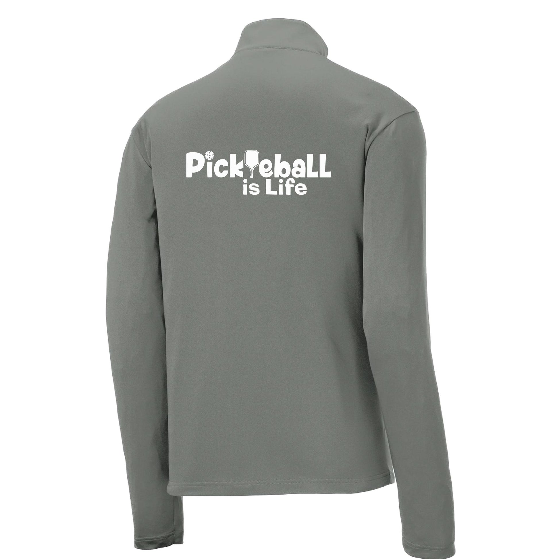 Pickleball is LIfe | Men's 1/4 Zip Long Sleeve Pullover Athletic Performance Shirt | 100% Polyester