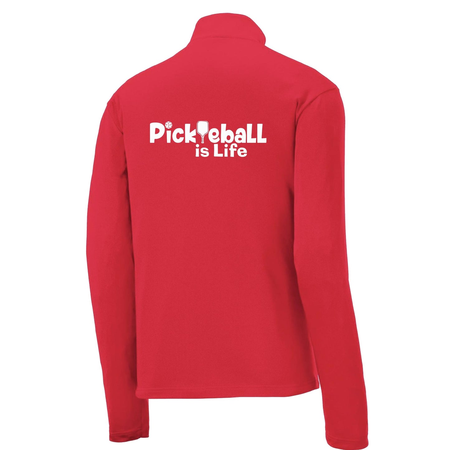 Pickleball is LIfe | Men's 1/4 Zip Long Sleeve Pullover Athletic Performance Shirt | 100% Polyester