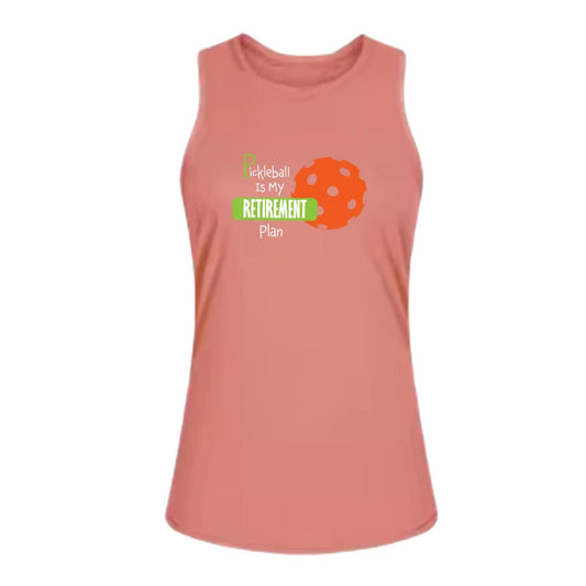 Pickleball is my Retirement Plan | Women's Split Back or Tied Back Pickleball Tank | 80/20 Nylon Spandex Mix