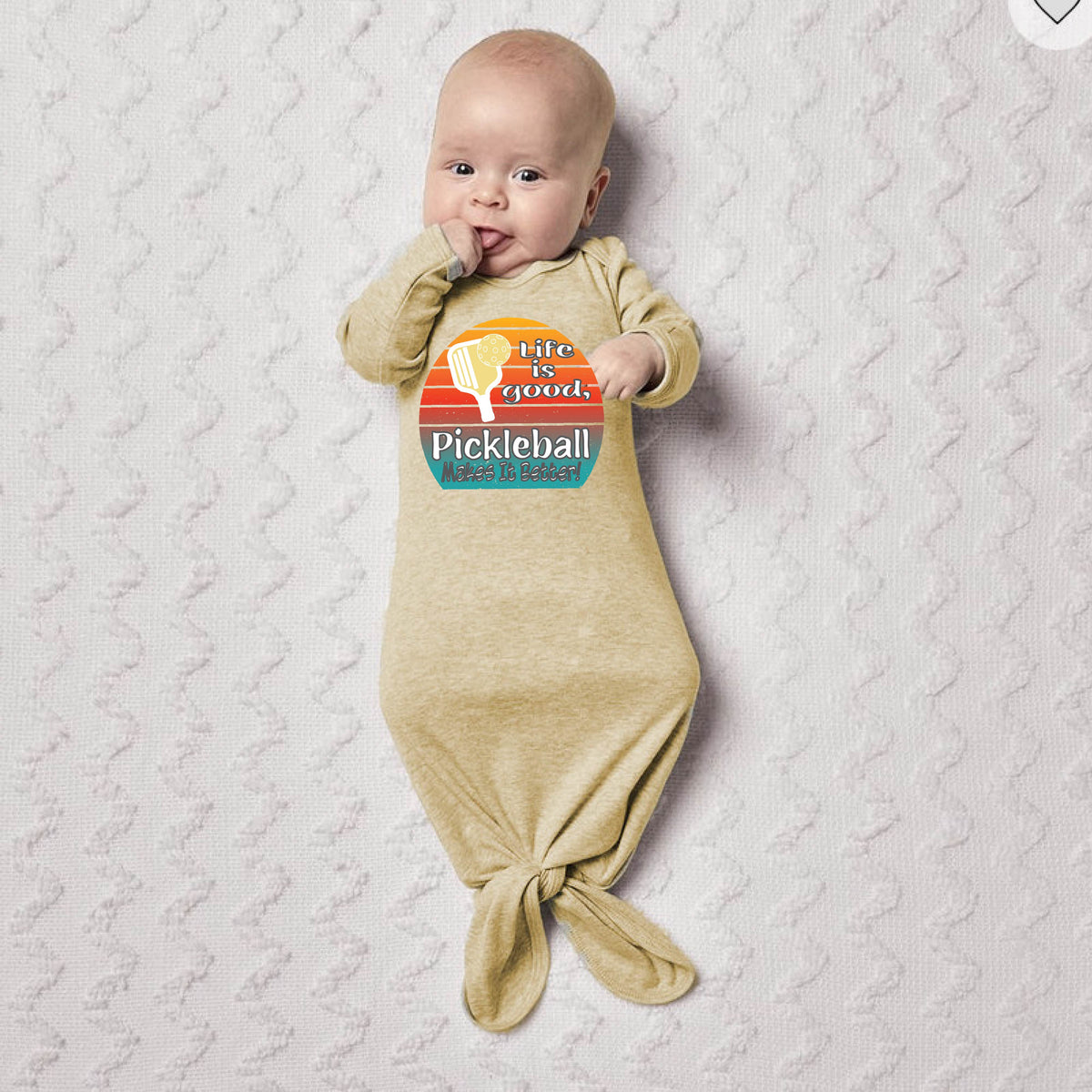Pickleball Infant Outfit Baby - One Piece Newborn Knotted Sleeper