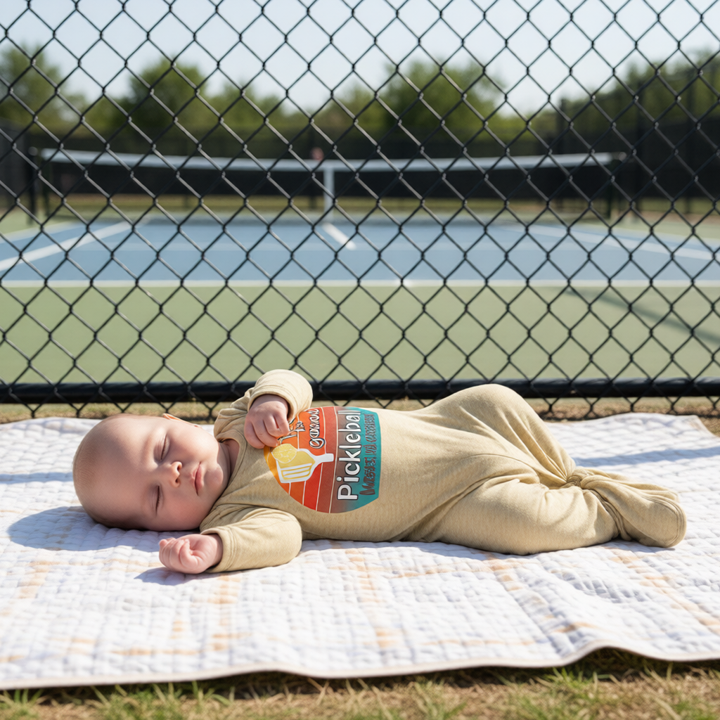 Pickleball Infant Outfit Baby - One Piece Newborn Knotted Sleeper