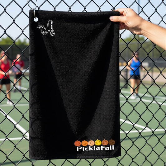 Halloween Fall Pickleball Court Towel with Grommet & Hook – Holiday Pickleball Gift