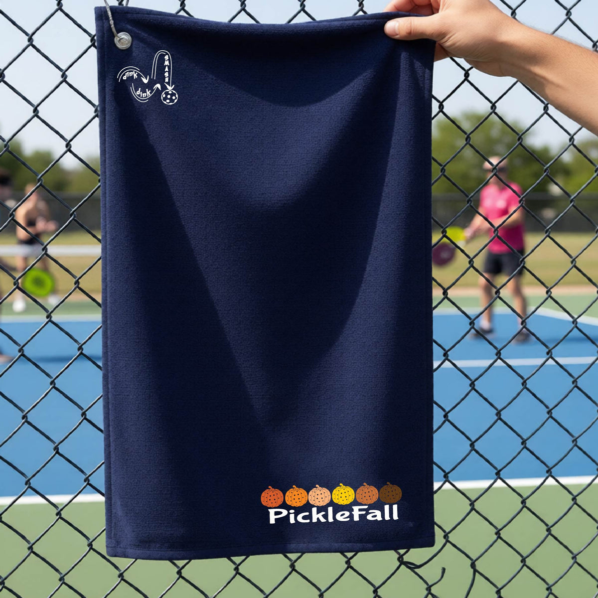 Halloween Fall Pickleball Court Towel with Grommet & Hook – Holiday Pickleball Gift