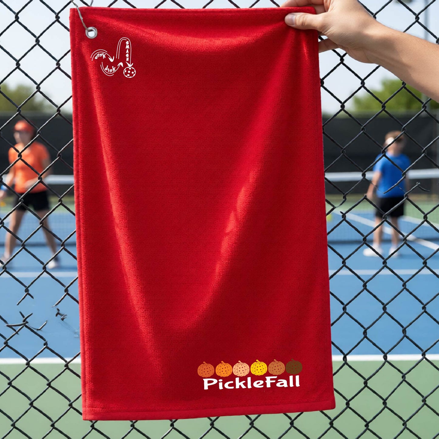 Halloween Fall Pickleball Court Towel with Grommet & Hook – Holiday Pickleball Gift