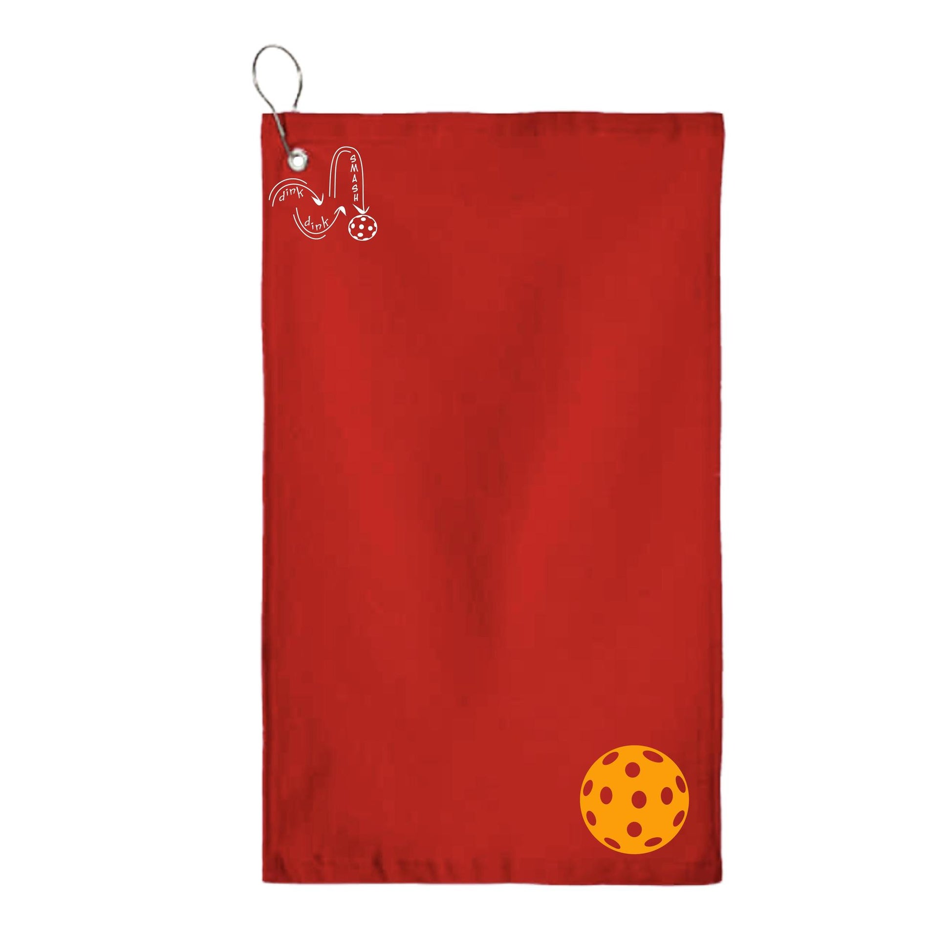 Pickleballs (Customizable) | Pickleball Court Towels | Grommeted 100% Cotton Terry Velour
