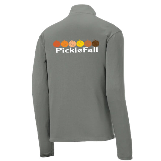 Picklefall | Men's 1/4 Zip Long Sleeve Pullover Athletic Performance Shirt | 100% Polyester