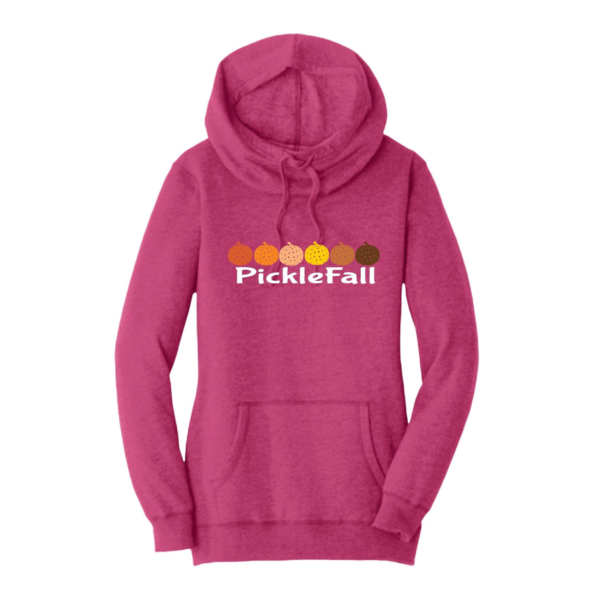 Picklefall | Women’s Cowl-Neck Hoodie Pickleball Sweatshirt | 55% Cotton 45% Poly Fleece