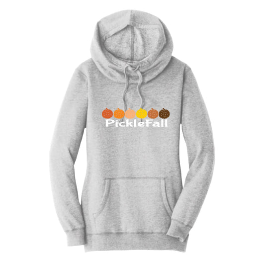 Picklefall | Women’s Cowl-Neck Hoodie Pickleball Sweatshirt | 55% Cotton 45% Poly Fleece