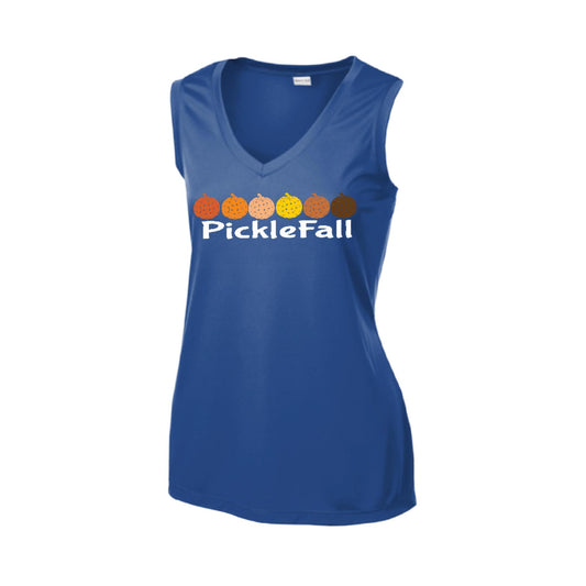 Picklefall | Women’s Sleeveless Pickleball Performance T-Shirt | 100% Polyester