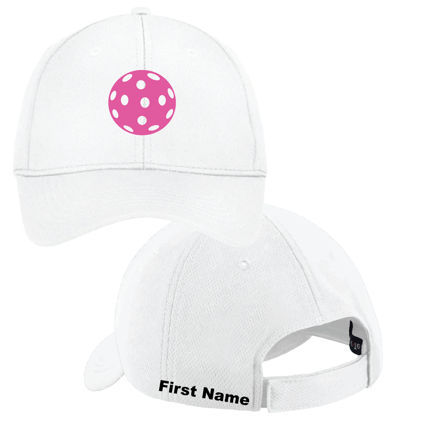 Pink Ballers | Customizable White Hat | 100% Polyester