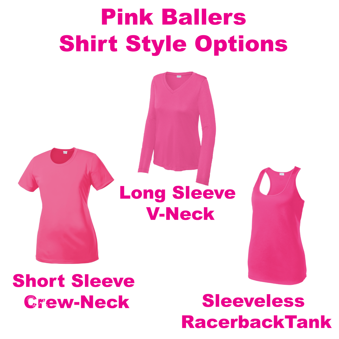 Pink Ballers | Customizable Women’s Long Sleeve V Neck Shirt | 100% Polyester