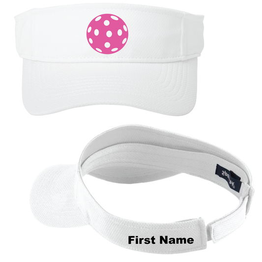 Pink Ballers | Customizable White Visor | 100% Polyester