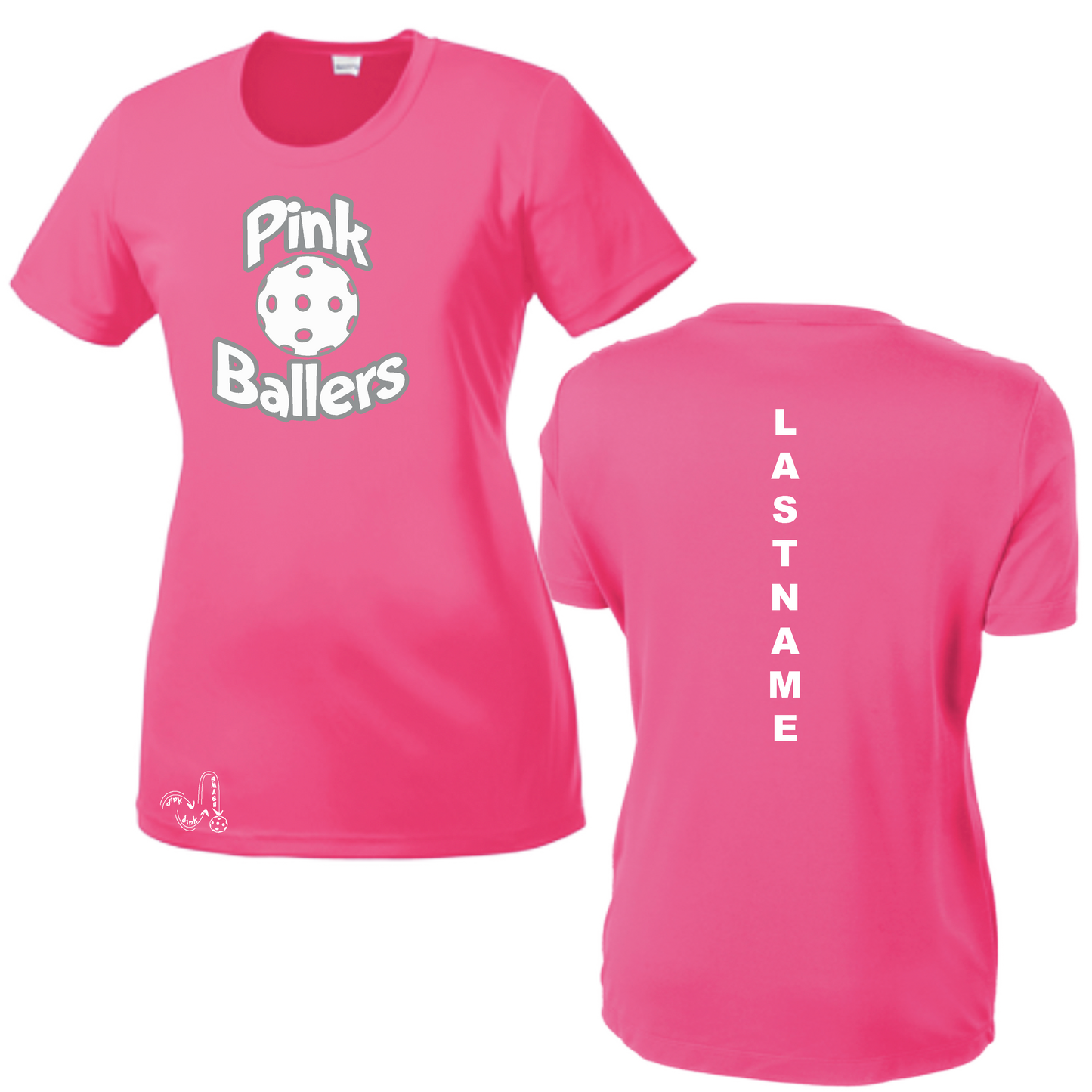 Pink Ballers | Customizable Women’s Long Sleeve V Neck Shirt | 100% Polyester