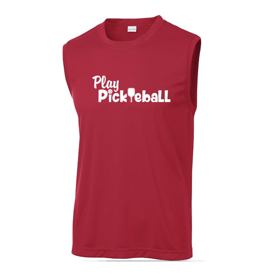 Play Pickleball | Men's Sleeveless Pickleball Performance T-Shirt | 100% Polyester