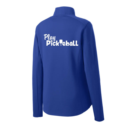 Play Pickleball | Women's 1/4 Zip Pullover Athletic Performance Shirt | 100% Polyester