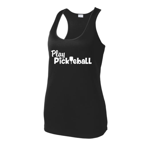Play Pickleball | Women's Racerback Pickleball Tank | 100% Polyester