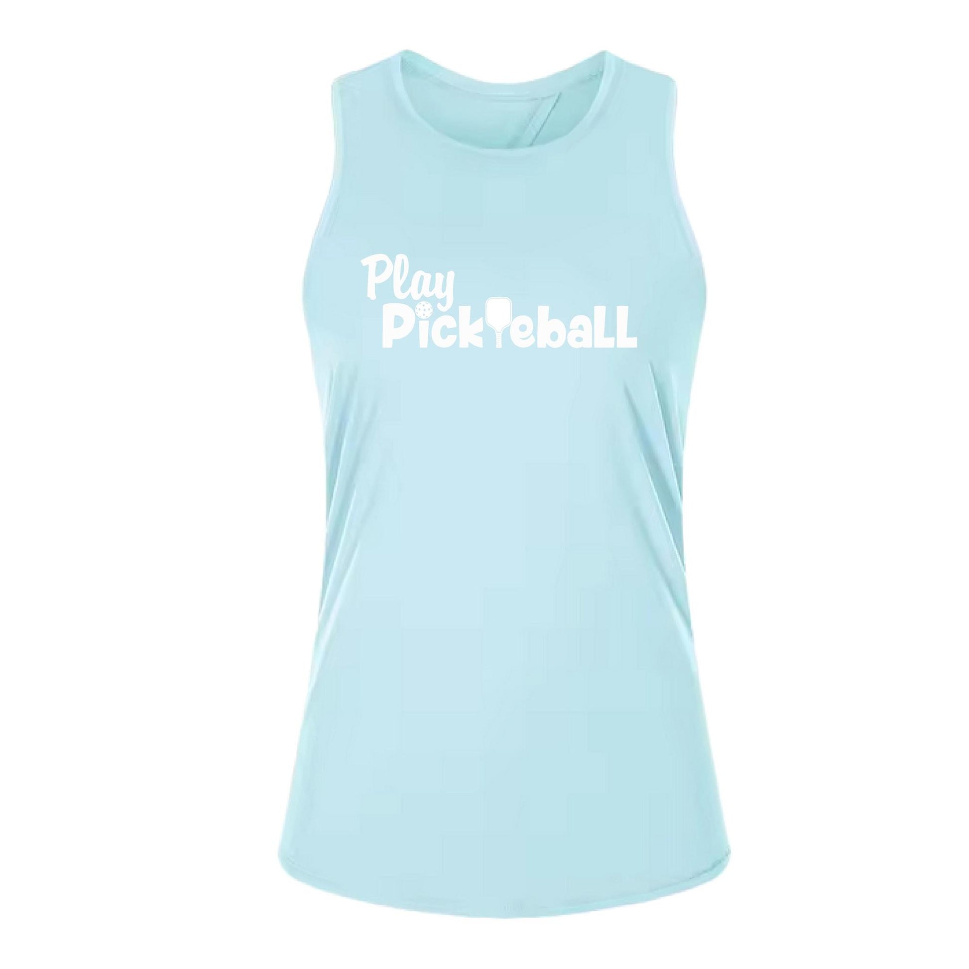 Play Pickleball | Women's Split Back or Tied Back Pickleball Tank | 80/20 Nylon Spandex Mix