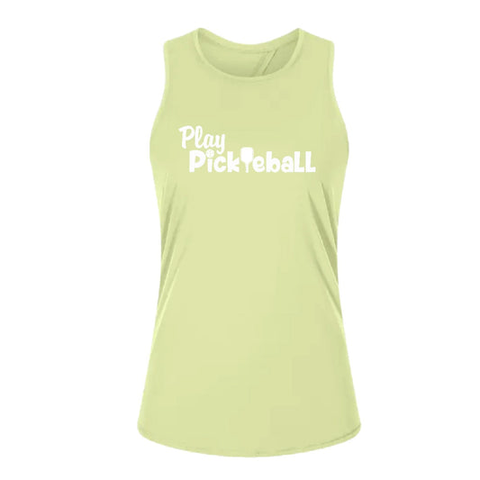 Play Pickleball | Women's Split Back or Tied Back Pickleball Tank | 80/20 Nylon Spandex Mix