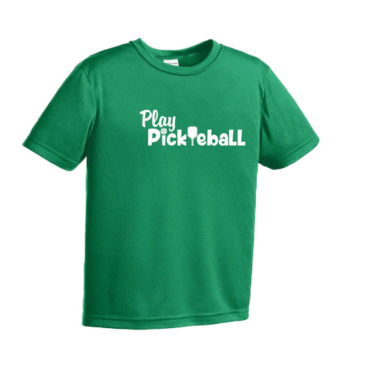 Play Pickleball | Youth Short Sleeve Pickleball Performance T-Shirts | 100% Polyester