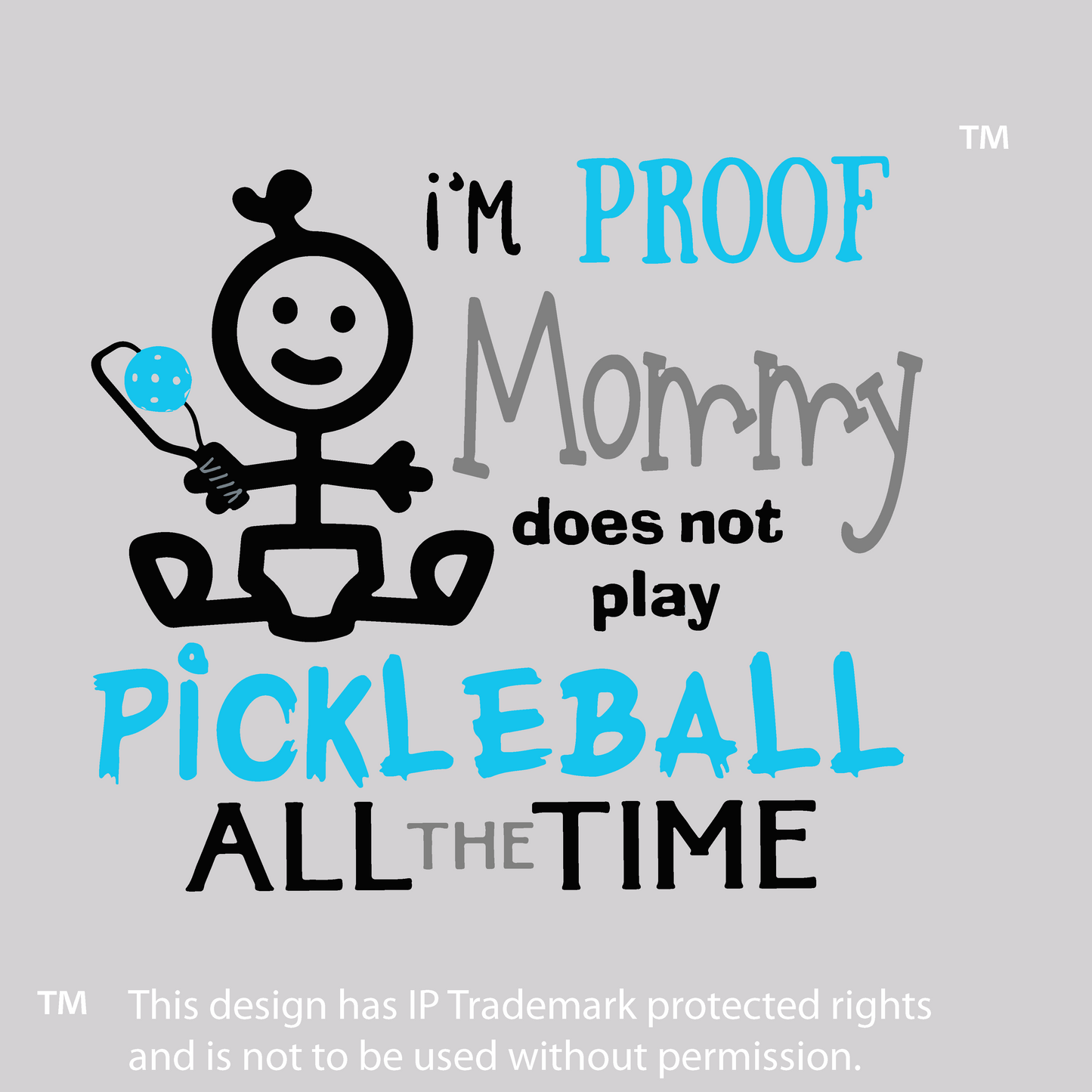 Proof That Mommy Does Not Play Pickleball All The Time | Infant Long Sleeve Onesie | 100% Cotton