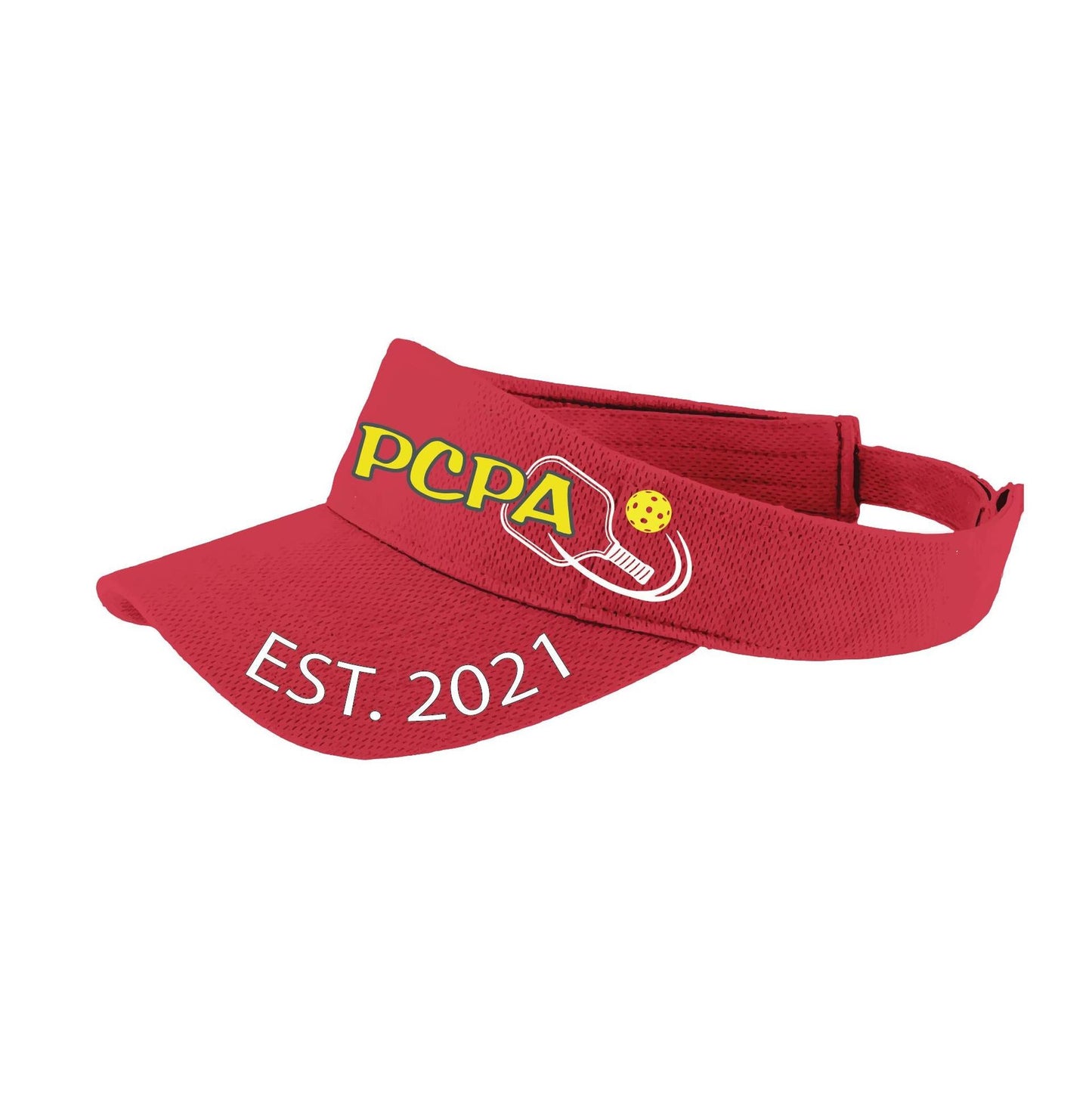 Pueblo County Pickleball Association (White) | Pickleball Visors | Moisture Wicking 100% Polyester