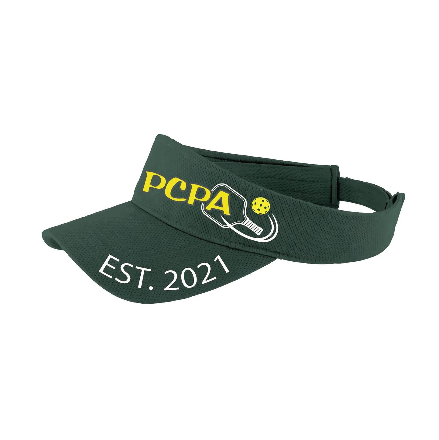 Pueblo County Pickleball Association (White) | Pickleball Visors | Moisture Wicking 100% Polyester