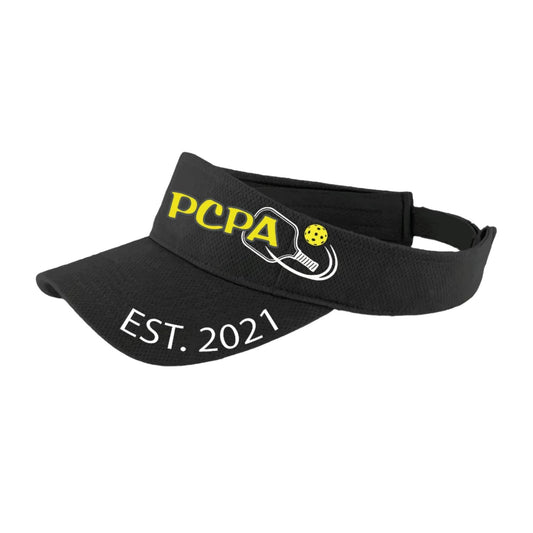 Pueblo County Pickleball Association (White) | Pickleball Visors | Moisture Wicking 100% Polyester