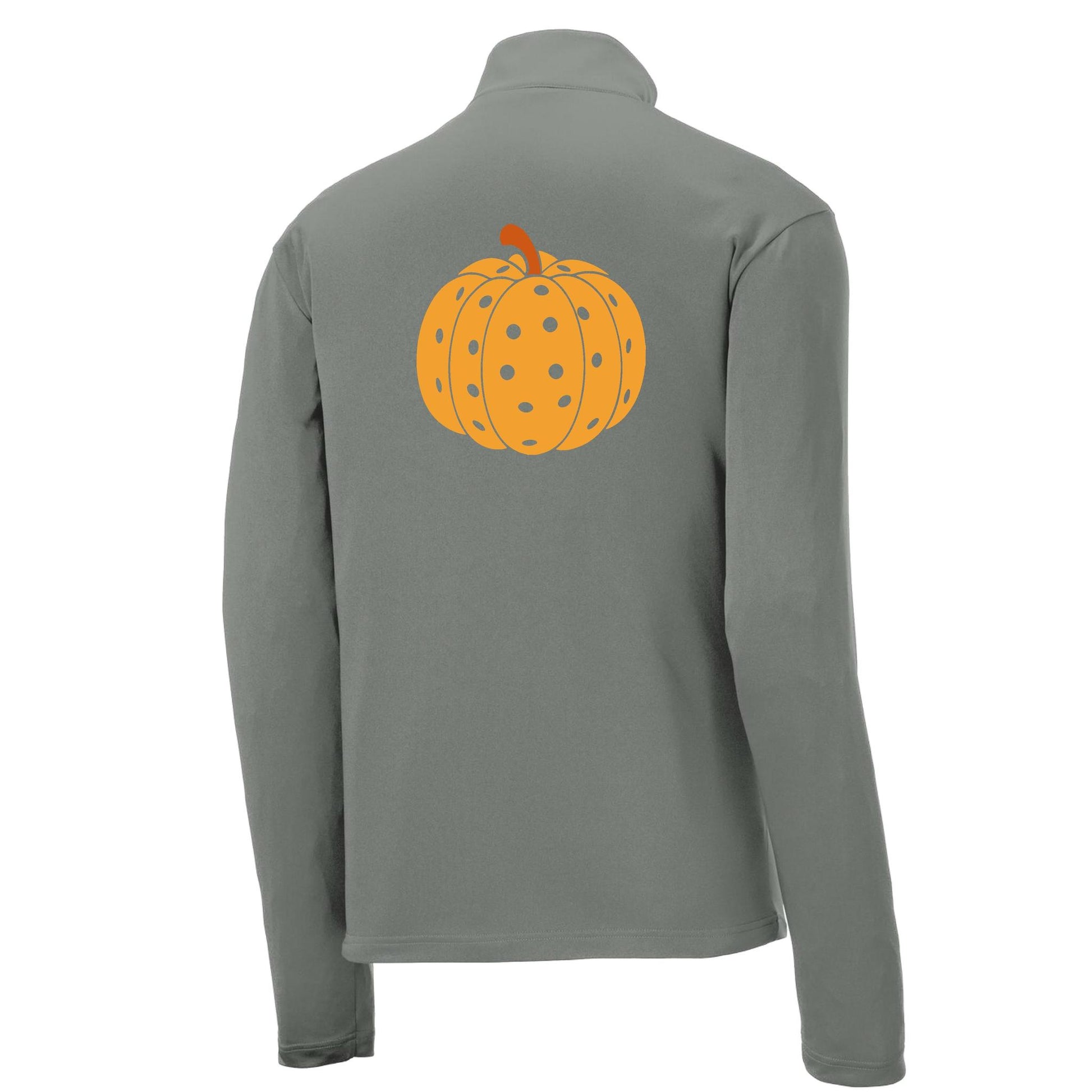 Pumpkin Pickleball | Men's 1/4 Zip Long Sleeve Pullover Athletic Performance Shirt | 100% Polyester