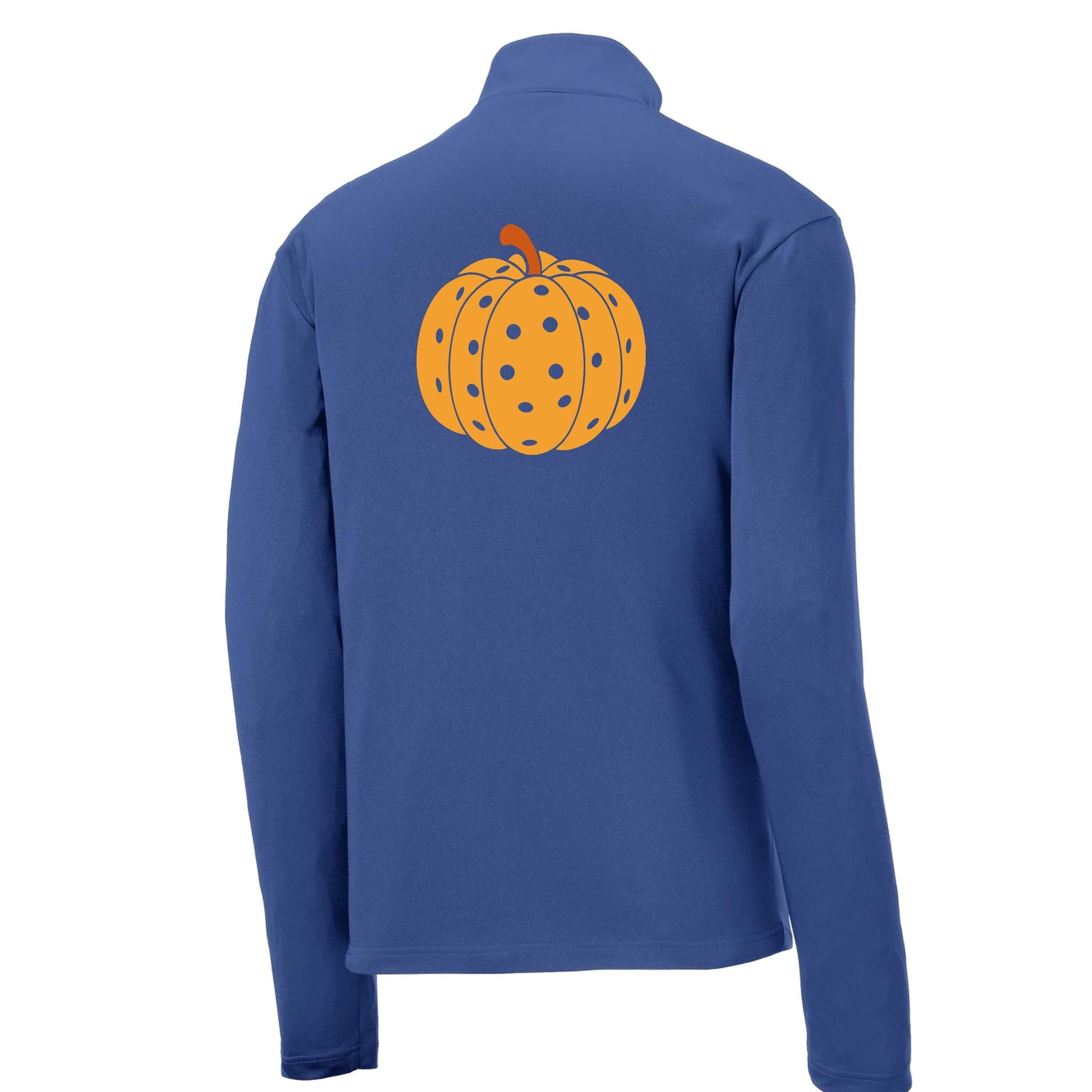 Pumpkin Pickleball | Men's 1/4 Zip Long Sleeve Pullover Athletic Performance Shirt | 100% Polyester