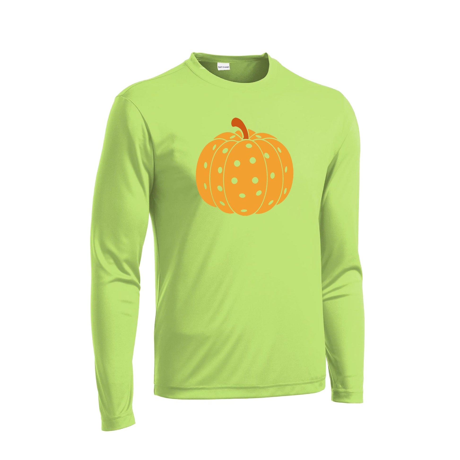 Pumpkin Pickleball | Men's Long Sleeve Athletic Performance T-Shirt | 100% Polyester