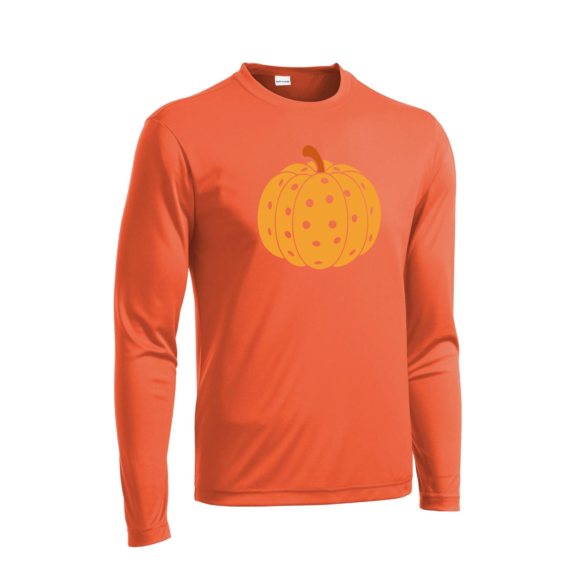 Pumpkin Pickleball | Men's Long Sleeve Athletic Performance T-Shirt | 100% Polyester