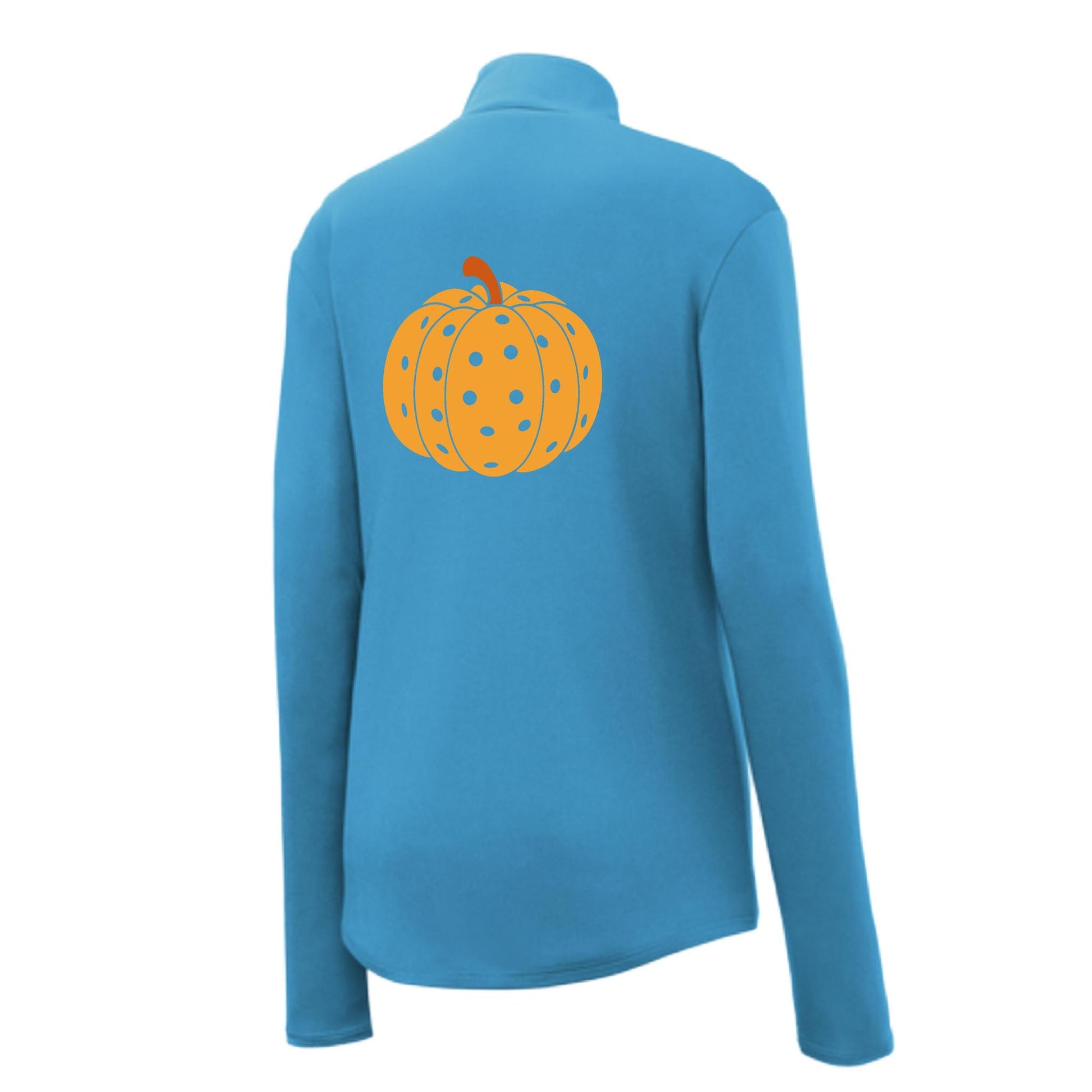 Pumpkin Pickleball | Women's 1/4 Zip Pickleball Performance Pullover Shirt | 100% Polyester