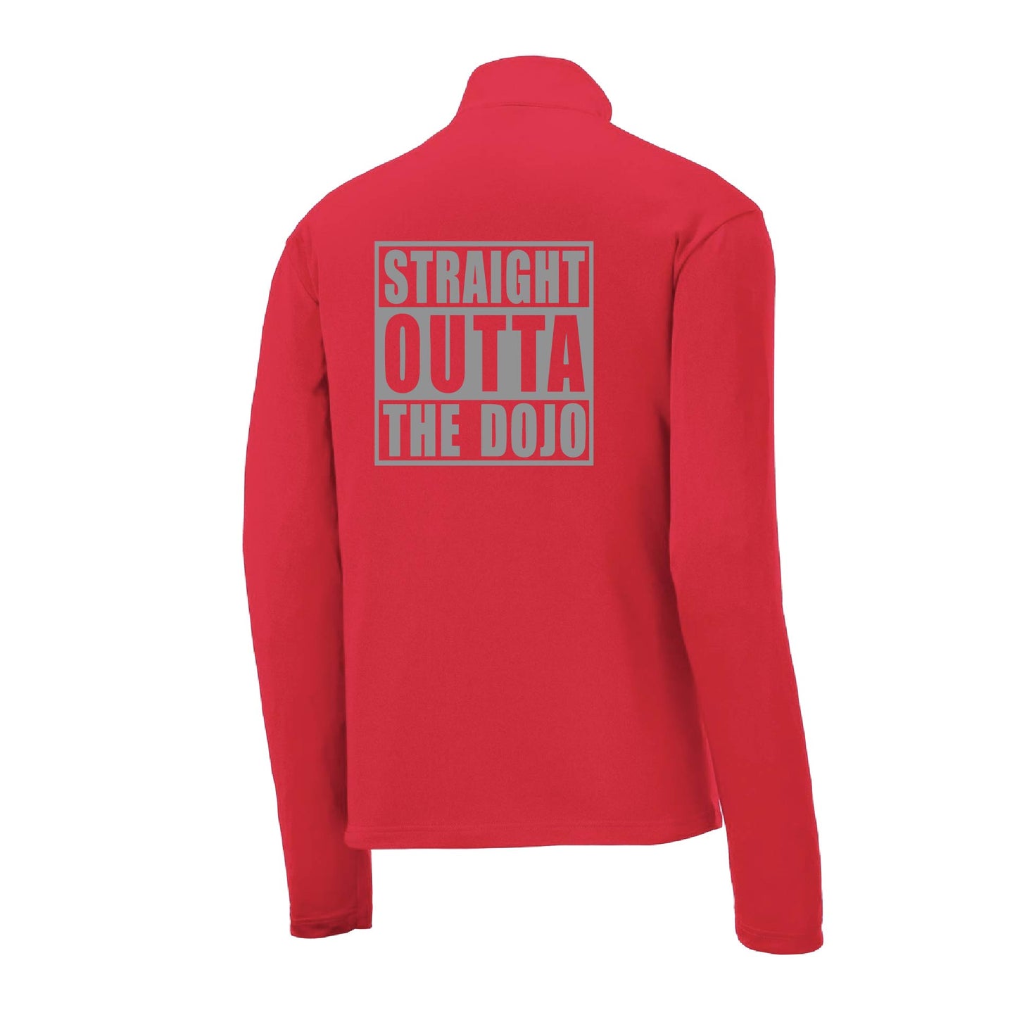 Straight Otta the Dojo | Men's 1/4 Zip Long Sleeve Pullover Athletic Karate Performance Shirt | 100% Polyester