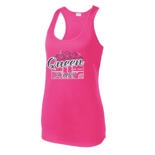 Queen Of The Pickleball Court | Women's Racerback Pickleball Tank | 100% Polyester