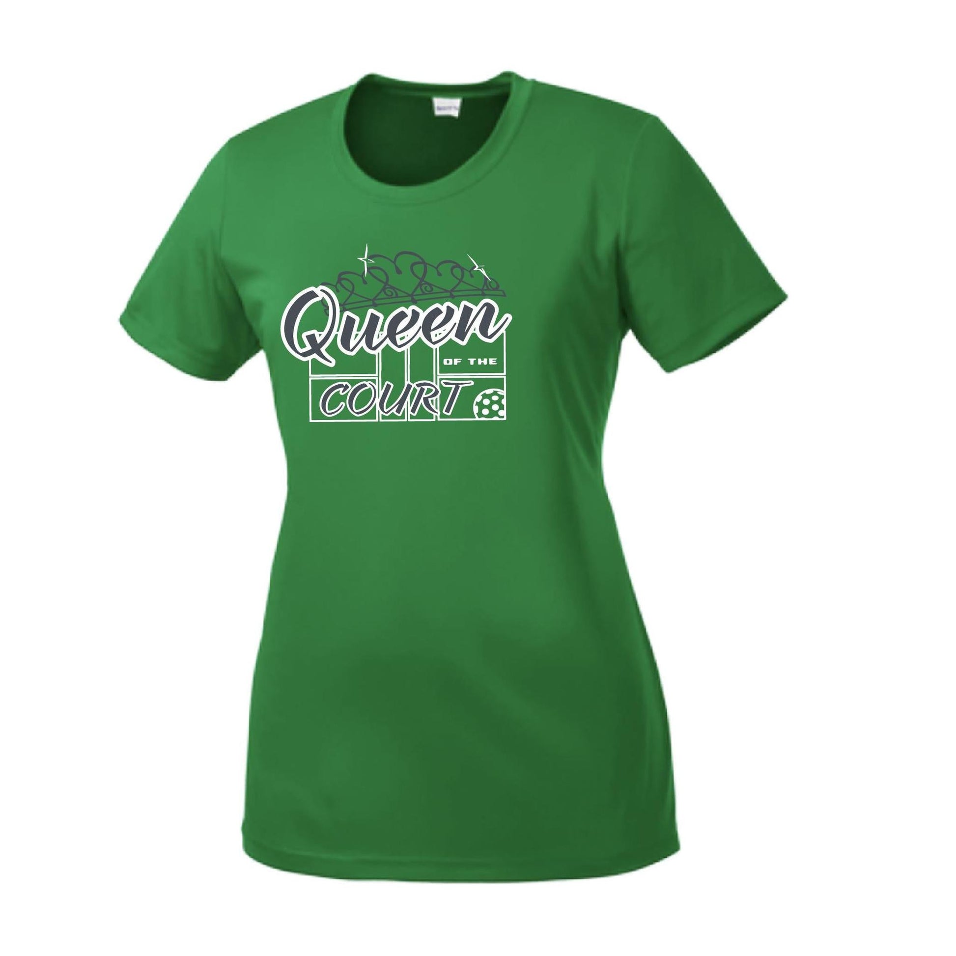 Queen Of The Pickleball Court | Women’s Short Sleeve Crewneck Pickleball Performance T-Shirts | 100% Polyester